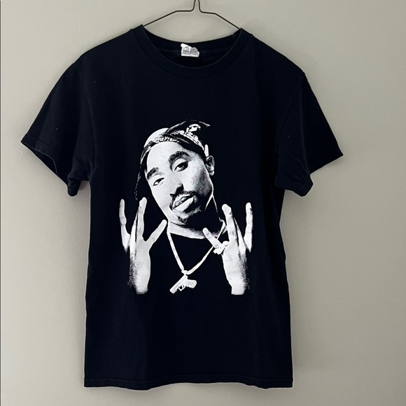 2Pac Other - Tupac Shakur Graphic T Shirt Black Size Small 100% Cotton